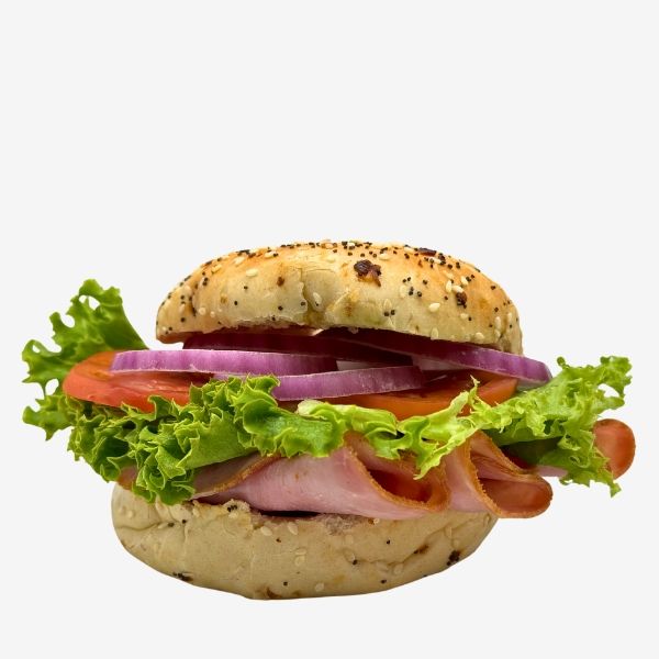 ham on an everything bagel for lunch